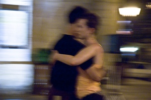 man and woman tango dancing